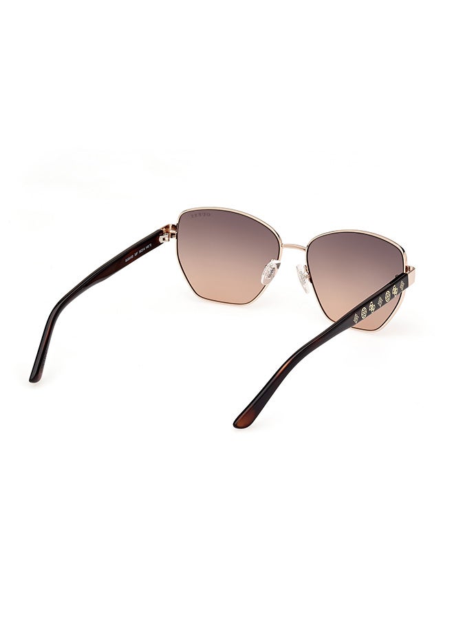 GUESS نظارات شمسية معدنية هندسية للنساء مقاس 56، ذهبية باهتة لامعة - Image 5